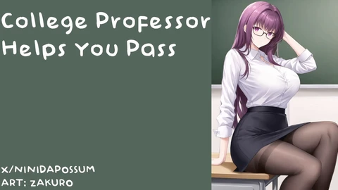 Sensual anime audio roleplay featuring amateur blowjob in a college setting