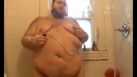 Chubby gay, соло, массаж