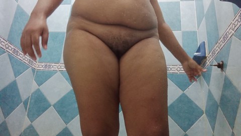 Chubby wife caught in the bathroom