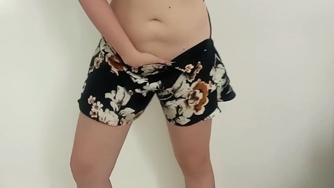 Revealing my delicate pink pussy under miniskirt