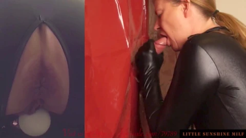 Three MILFs experience simultaneous glory hole orgasm with mouthfuls of cum on 3 cams