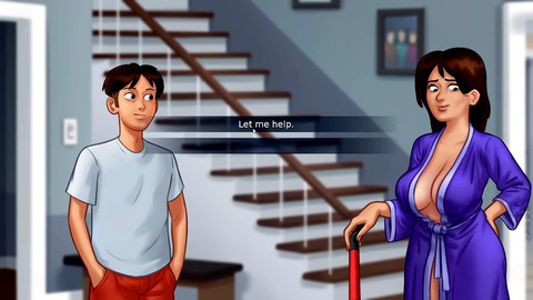 Summertime saga, cartoon sex, hot mom
